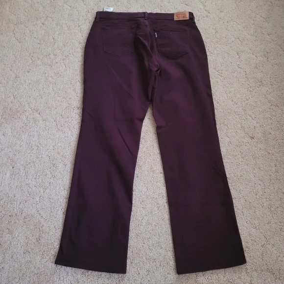 Levi's 505 Straight Leg Jeans in Deep Burgundy - Picture 5 of 7